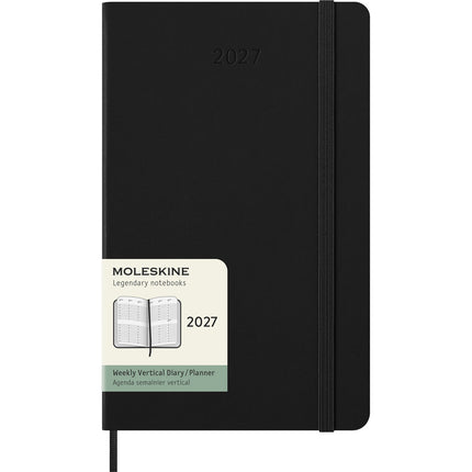 Moleskine Diary 12 Month - Weekly Vertical - Hard Cover - Large Black 2027