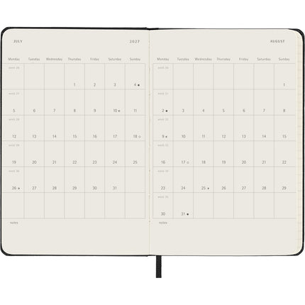 Moleskine Diary 12 Month - Weekly Vertical - Hard Cover - Pocket Black 2027