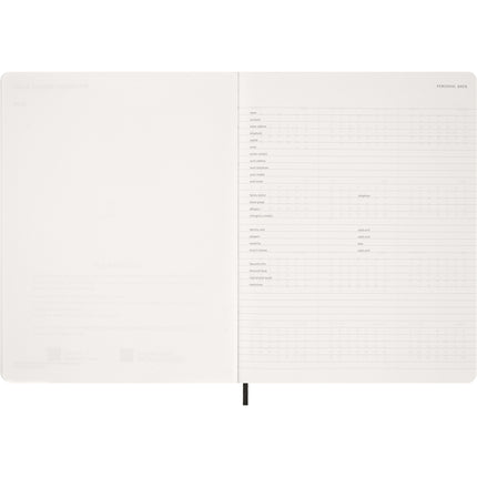 Moleskine Essential Planner 15 Month - Soft Cover - Weekly Vertical - XXL Black 2027