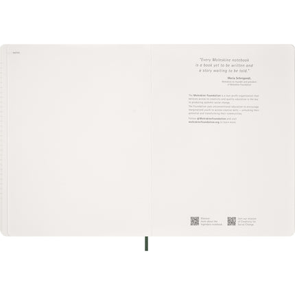 Moleskine Essential Planner 15 Month - Soft Cover - Weekly Vertical - XXL Myrtle Green 2027