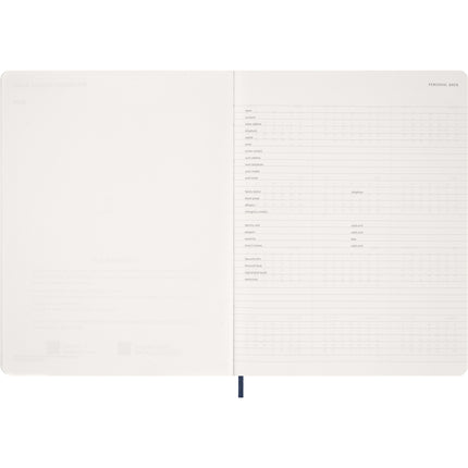 Moleskine Essential Planner 15 Month - Soft Cover - Weekly Vertical - XXL Sapphire Blue 2027