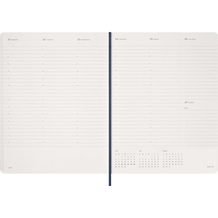 Moleskine Essential Planner 15 Month - Soft Cover - Weekly Vertical - XXL Sapphire Blue 2027