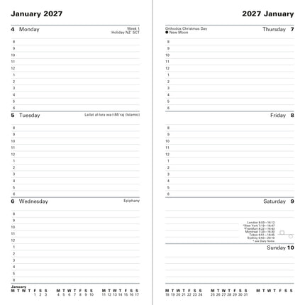 Letts of London - Diary - Connoisseur Slim - Week to View w/Appts - Black 2027