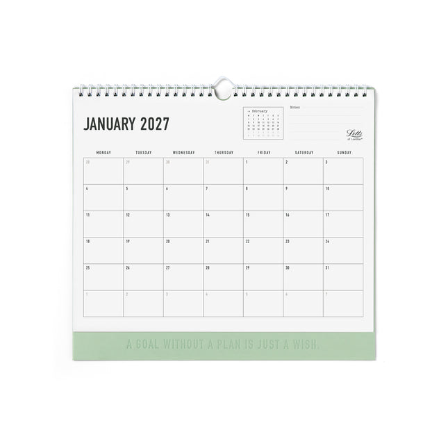 Letts of London - Wall Calendar - Conscious - 300x270mm - Sage 2027