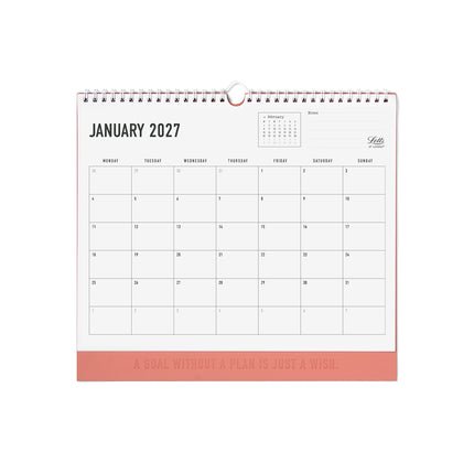 Letts of London - Wall Calendar - Conscious - 300x270mm - Clay 2027