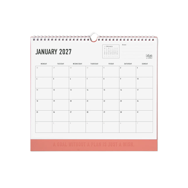 Letts of London - Wall Calendar - Conscious - 300x270mm - Clay 2027