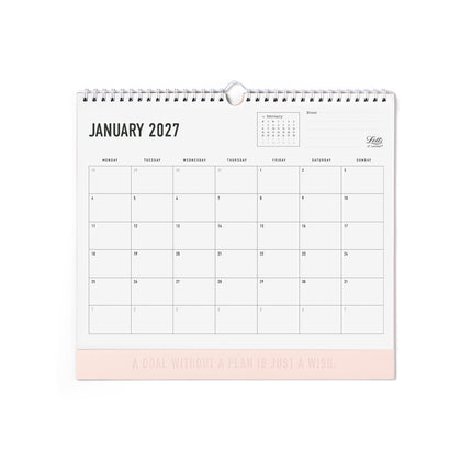 Letts of London - Wall Calendar - Conscious - 300x270mm - Rosewater 2027