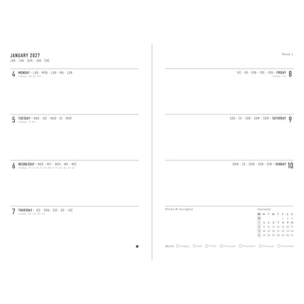 Letts of London - Diary - A5 - Conscious Evergreen - Week to View - Slate 2027