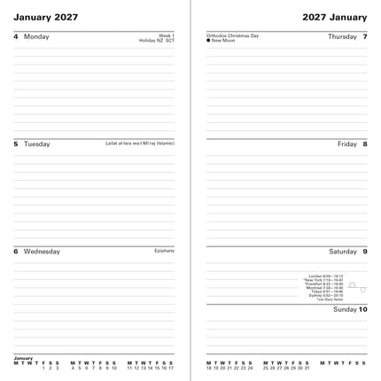 Letts of London - Diary Principal Slim - Week to View - Grey 2027