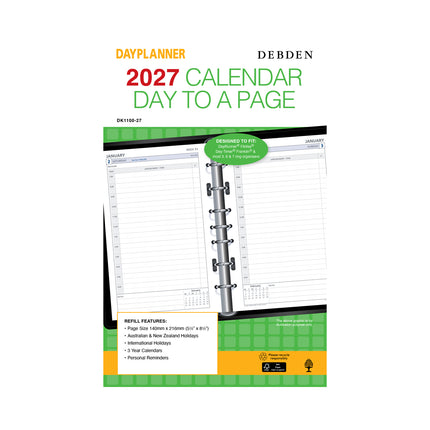 Debden Dayplanner - Desk - Day to a Page - Refill 2027