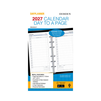 Debden Dayplanner - Personal - Day to a Page - Refill 2027