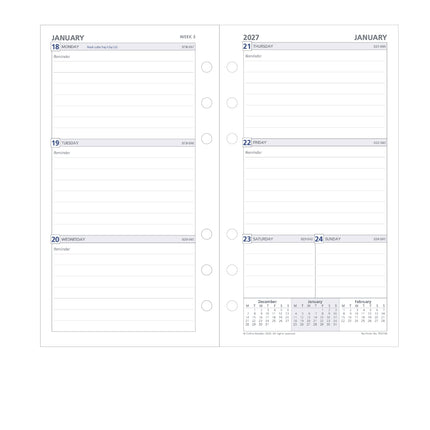 Debden Dayplanner - Personal - Week to View - Refill 2027