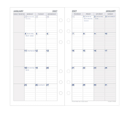Debden Dayplanner - Personal - Month to View - Refill 2027