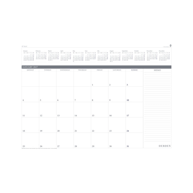 Debden Desktop Planner - 382x540 - Month to View - Refill 2027