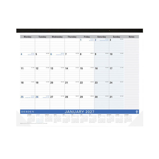 Debden Desktop Planner - Month to View - 2027