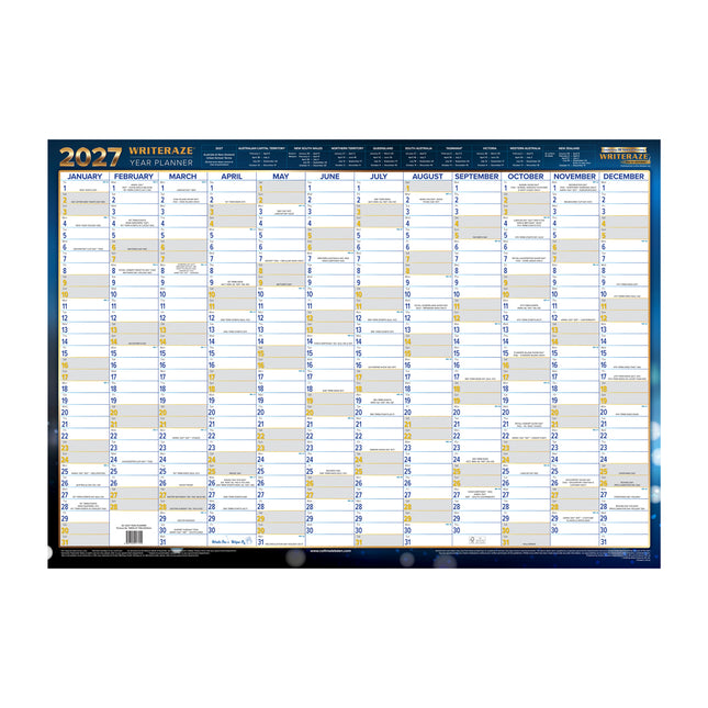 Writeraze Wallplanner - 700x1000mm - Laminated 2027