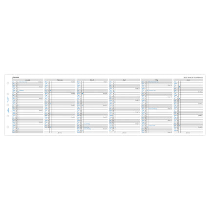 Filofax Refill - Classic - Year Planner - Vertical - Mini - 2027