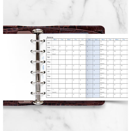 Filofax Refill - Pocket - Year Planner Horizontal - 2027