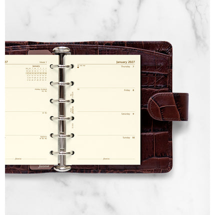 Filofax Refill - Classic - Week To View - Pocket - Cotton Cream - 2027