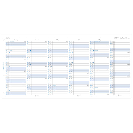 Filofax Refill - Year Planner Vertical - A4 - 2027