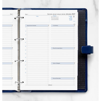 Filofax Refill - Classic - Day Per Page With Appointments - A4 - 2027