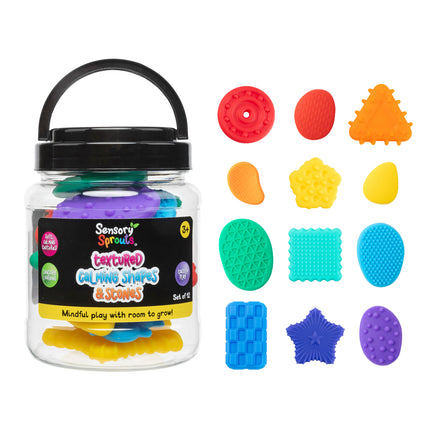Sensory Sprouts Textured Calming Shapes & Stones - Set of 12