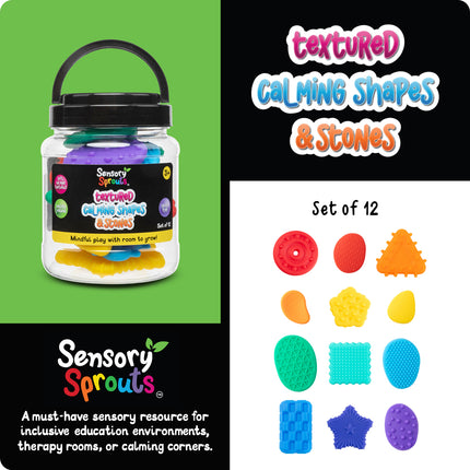 Sensory Sprouts Textured Calming Shapes & Stones - Set of 12