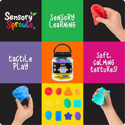 Sensory Sprouts Textured Calming Shapes & Stones - Set of 12