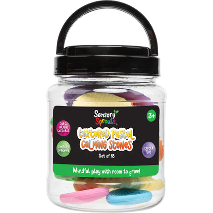 Sensory Sprouts Textured Pastel Calming Stones - Set of 18