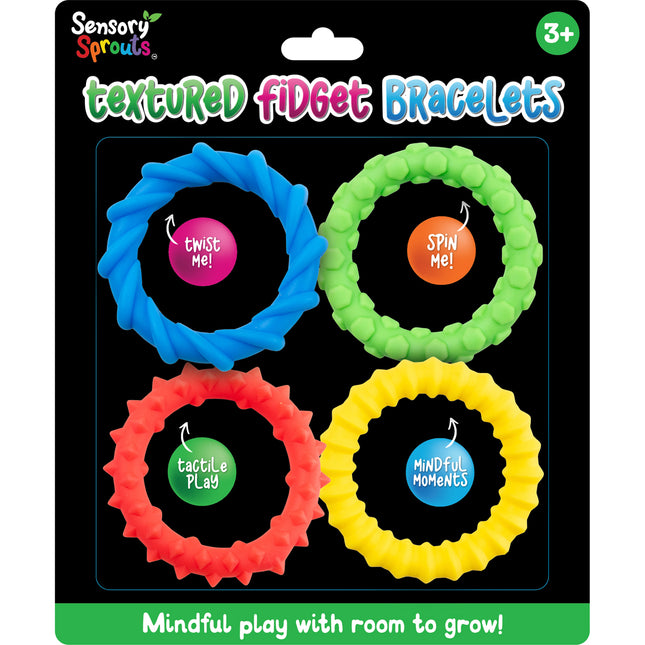 Sensory Sprouts Textured Fidget Bracelets - Set of 4