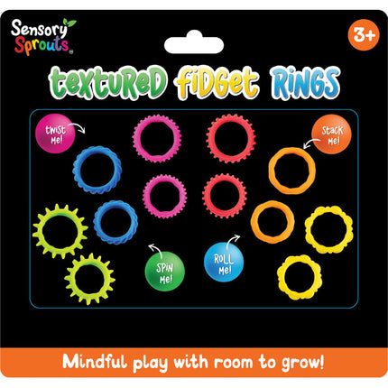 Sensory Sprouts Textured Fidget Rings - Set of 12