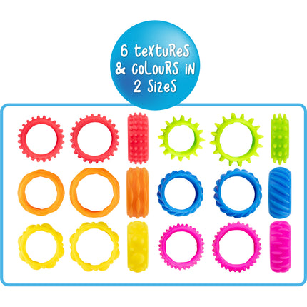 Sensory Sprouts Textured Fidget Rings - Set of 12