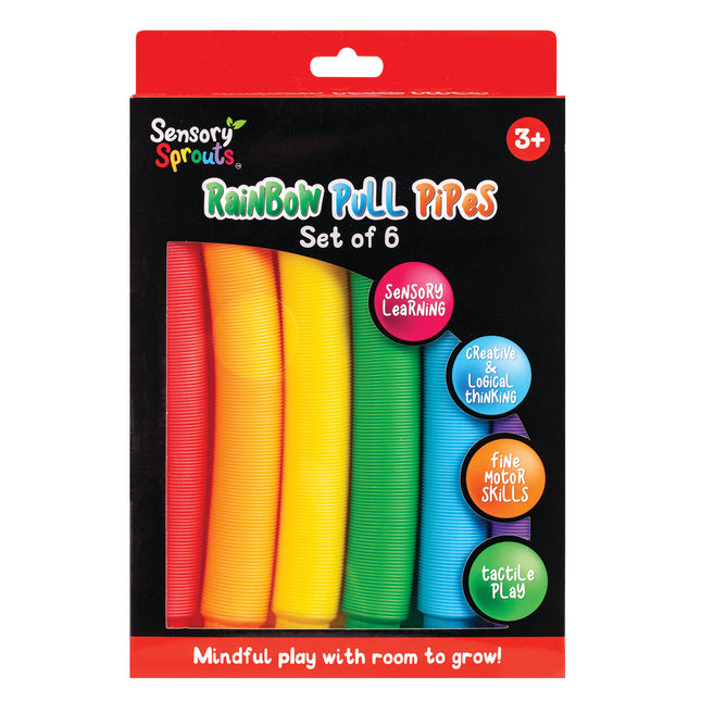 Sensory Sprouts Rainbow Pull Pipes - Set of 6