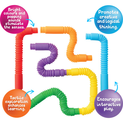 Sensory Sprouts Rainbow Pull Pipes - Set of 6