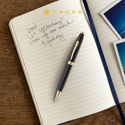 Cross Foundry - Black Lacquer w/Gold Trim - Ballpoint Pen