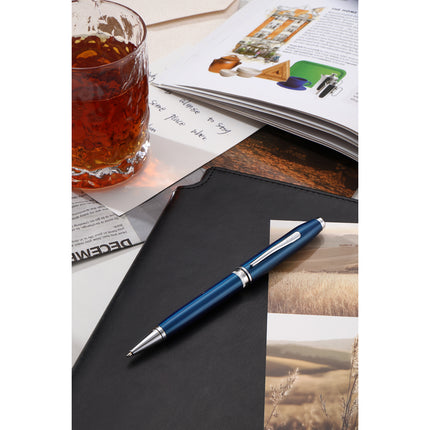 Cross Foundry - Blue Lacquer w/Chrome Trim - Ballpoint Pen