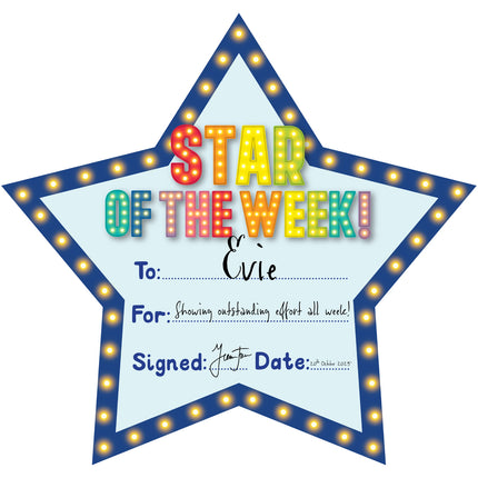 LCBF Giggle & Grow - Star of the Week Certificate - Pack of 30