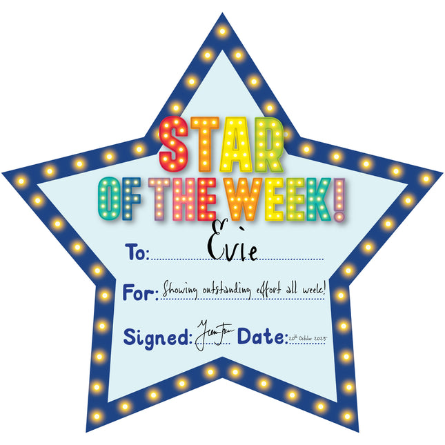 LCBF Giggle & Grow - Star of the Week Certificate - Pack of 30