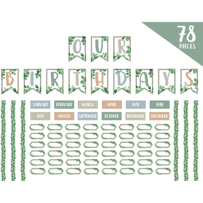 LCBF Eucalyptus Essentials - Birthday Bulletin Board Set