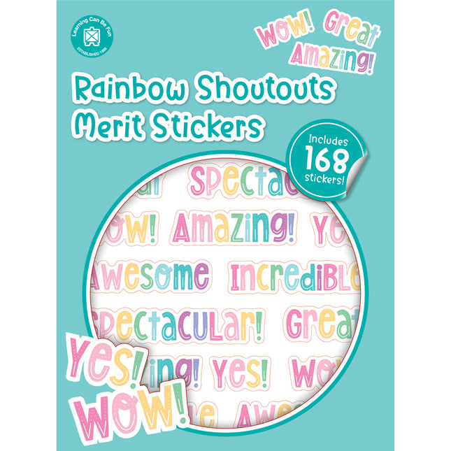 LCBF Rainbow Shoutouts Merit Stickers