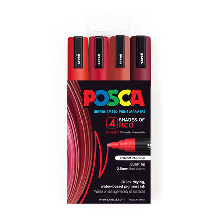 Uni Posca Marker PC-5M Shades of Red - Pack of 4