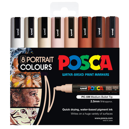 Uni Posca Marker PC-5M Portrait Colours - Pack of 8
