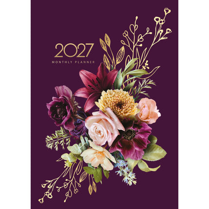 Collins Diary A4 Planner Designer - Month to View - Floral Bouquet - 2027