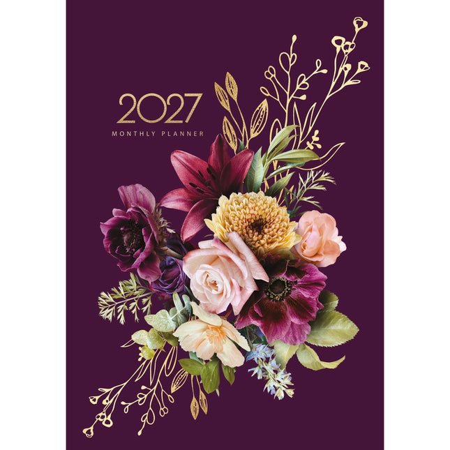 Collins Diary A4 Planner Designer - Month to View - Floral Bouquet - 2027