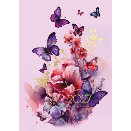 Collins Diary A4 Planner Designer - Month to View - Butterflies - 2027