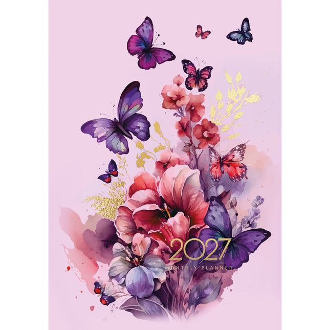 Collins Diary A4 Planner Designer - Month to View - Butterflies - 2027