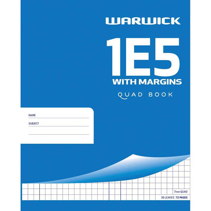 Warwick Exercise Book Quad - 1E5 2 styles