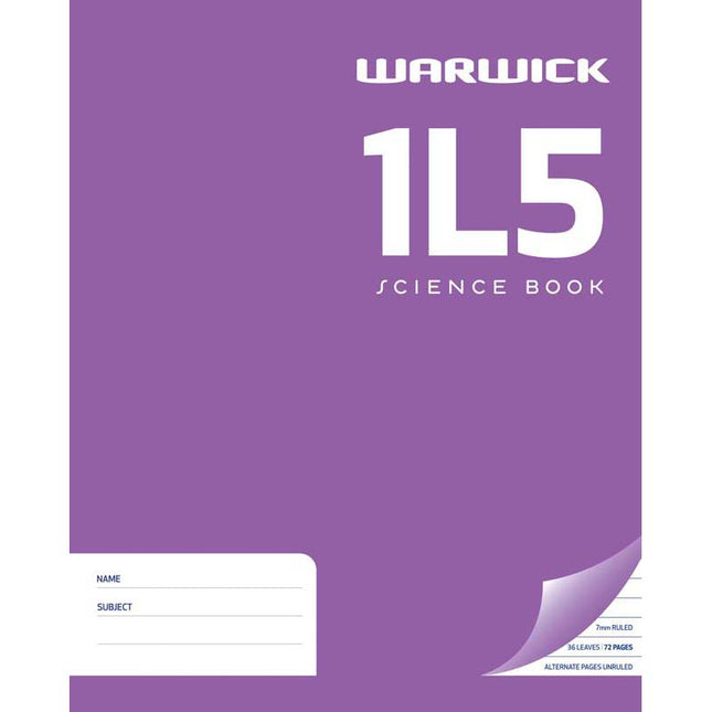 Warwick Exercise Book Science - 1L5