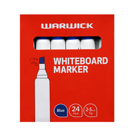 Warwick Whiteboard Marker Chisel Tip Pack 24 - Blue