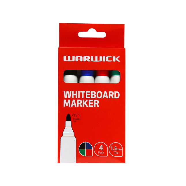 Warwick Whiteboard Marker Bullet Tip - Pack of 4